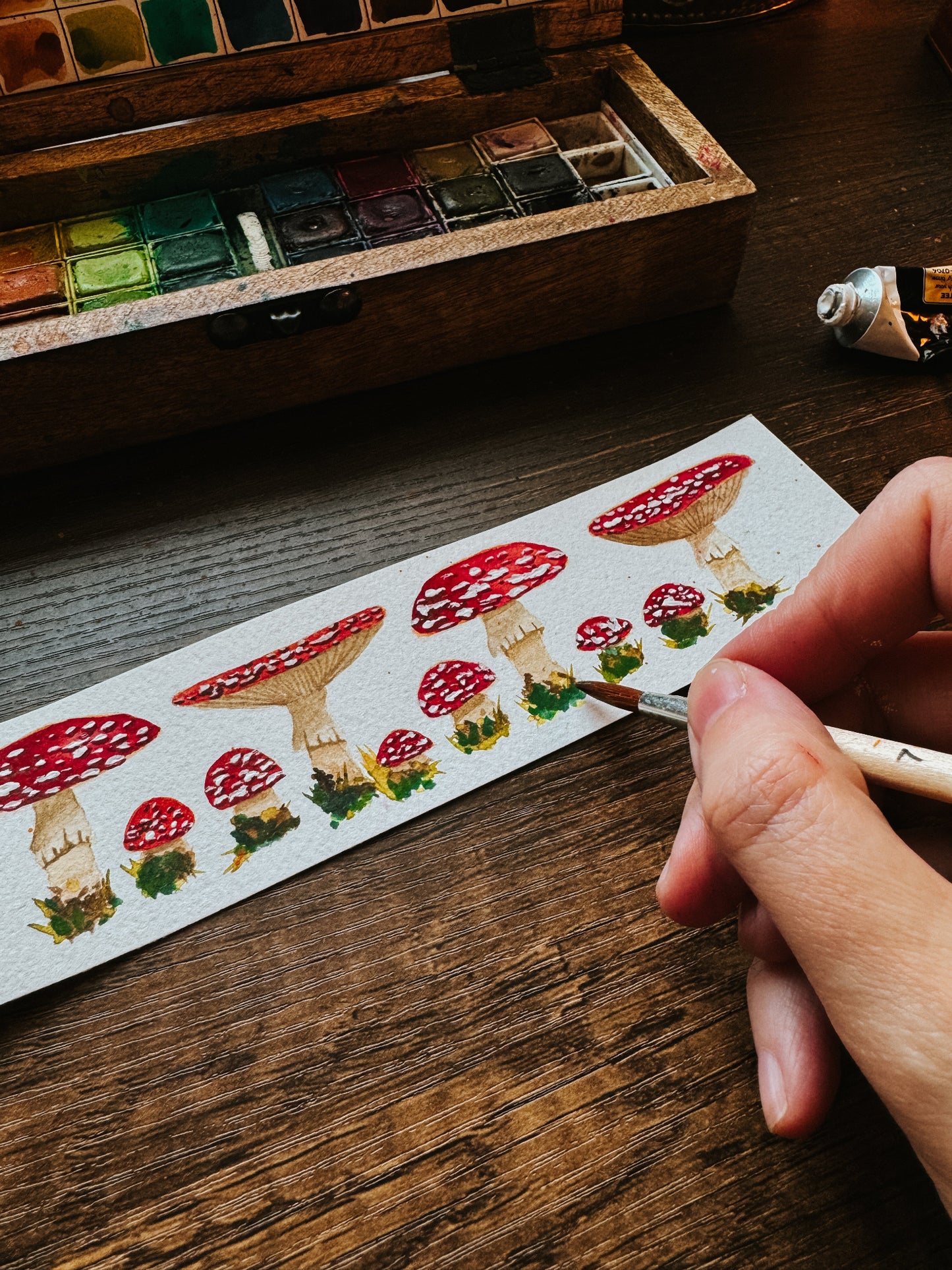 Hand painted Fly agaric bookmark