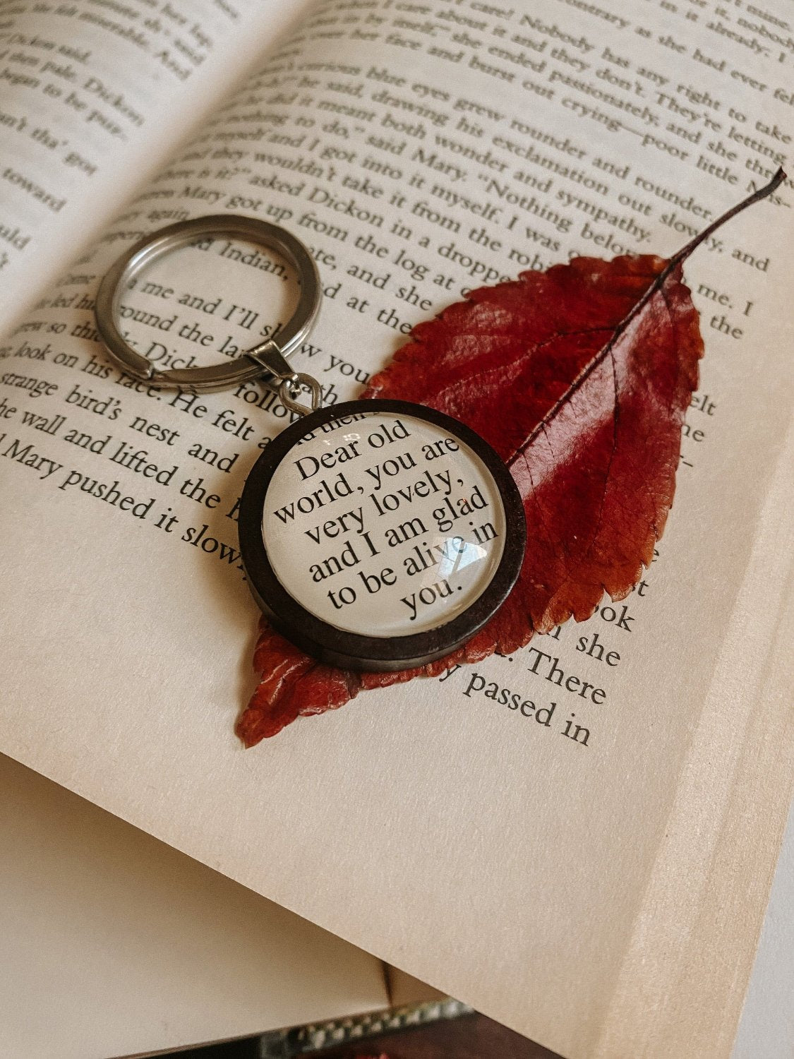 Anne of Green Gables Keychain: "Dear old world you are very lovely-"