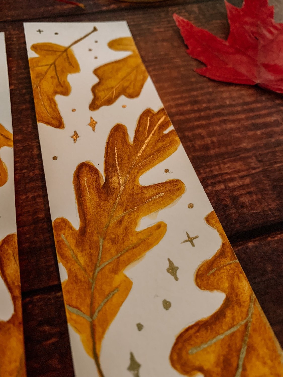 Falling Leaves Hand-Painted Bookmarks