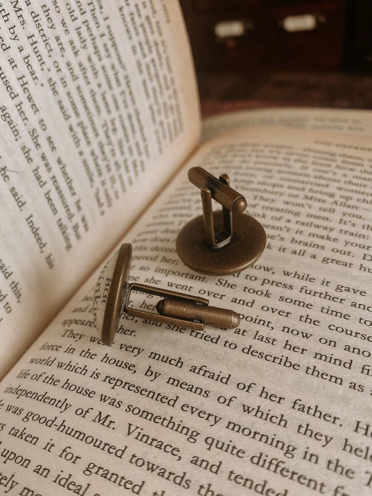 Virginia Woolf Cufflinks: "Never not thinking of you"