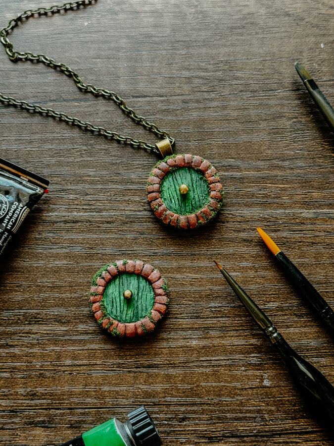 Little Door Necklace in Brick
