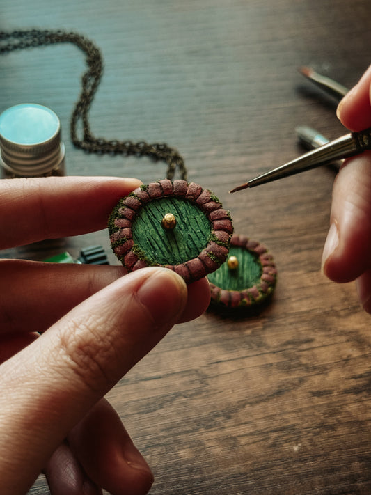 Little Door Necklace in Brick