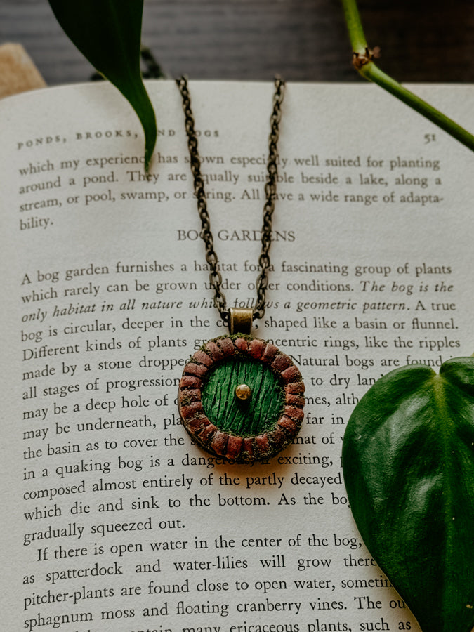 Little Door Necklace in Brick