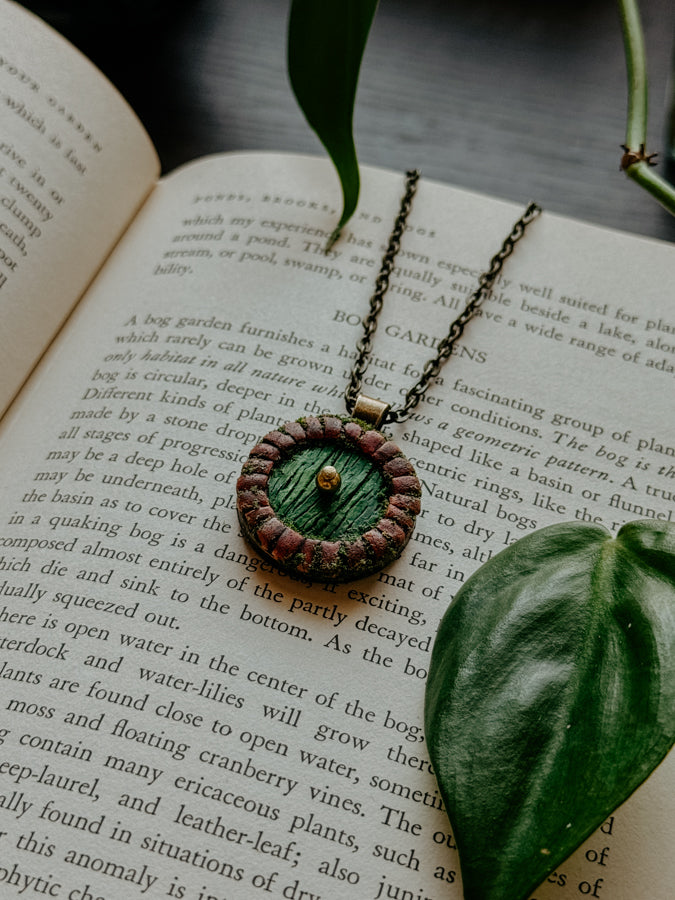Little Door Necklace in Brick