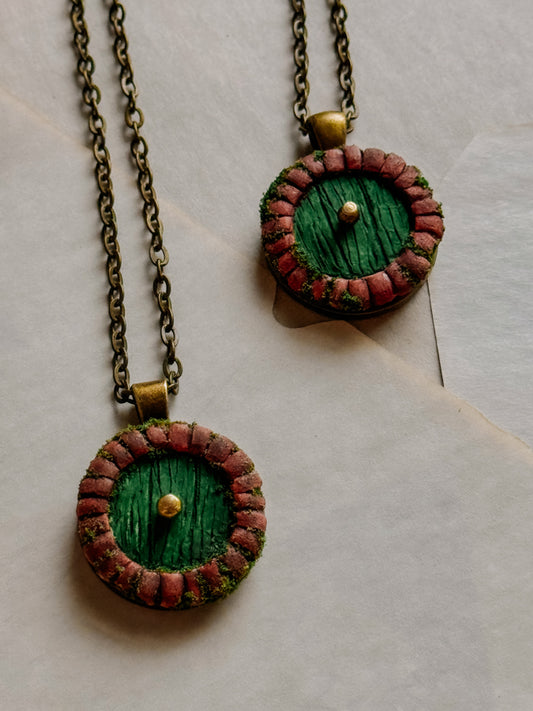 Little Door Necklace in Brick