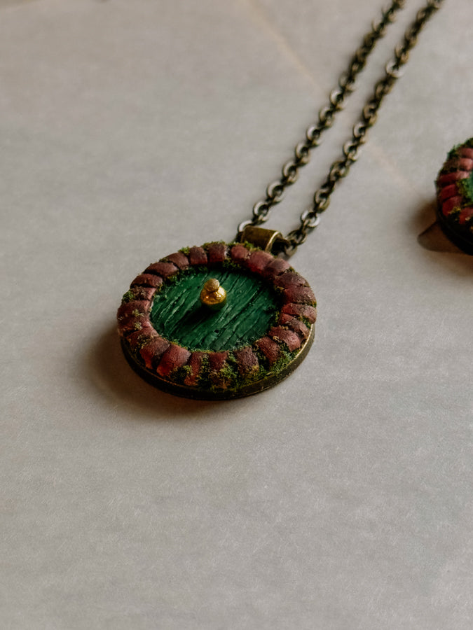 Little Door Necklace in Brick