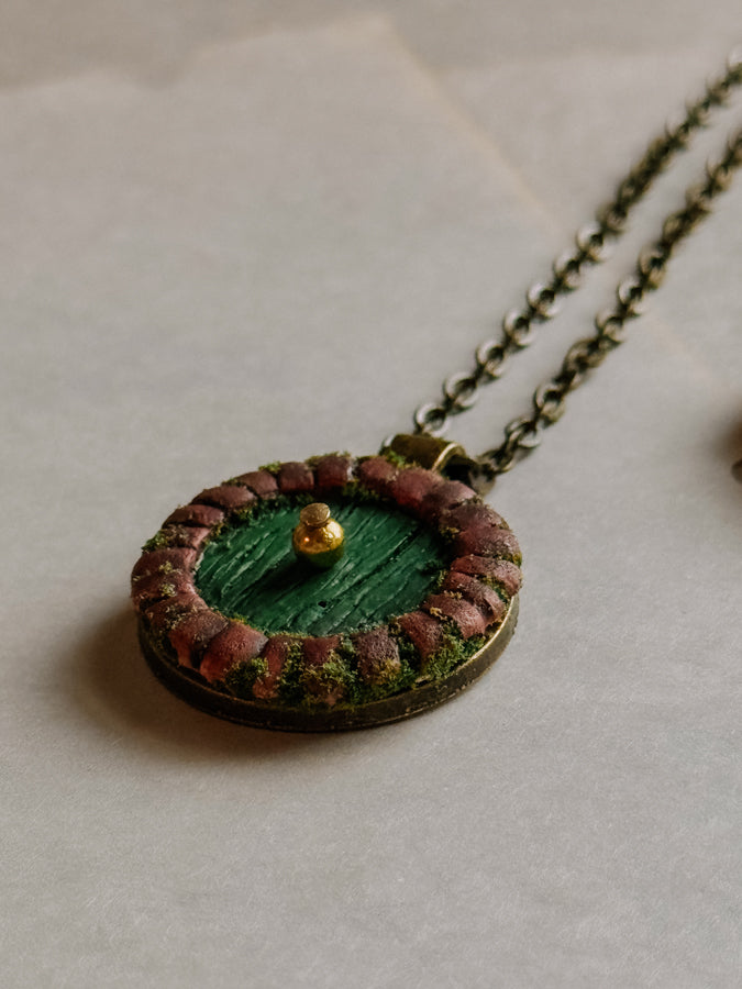 Little Door Necklace in Brick