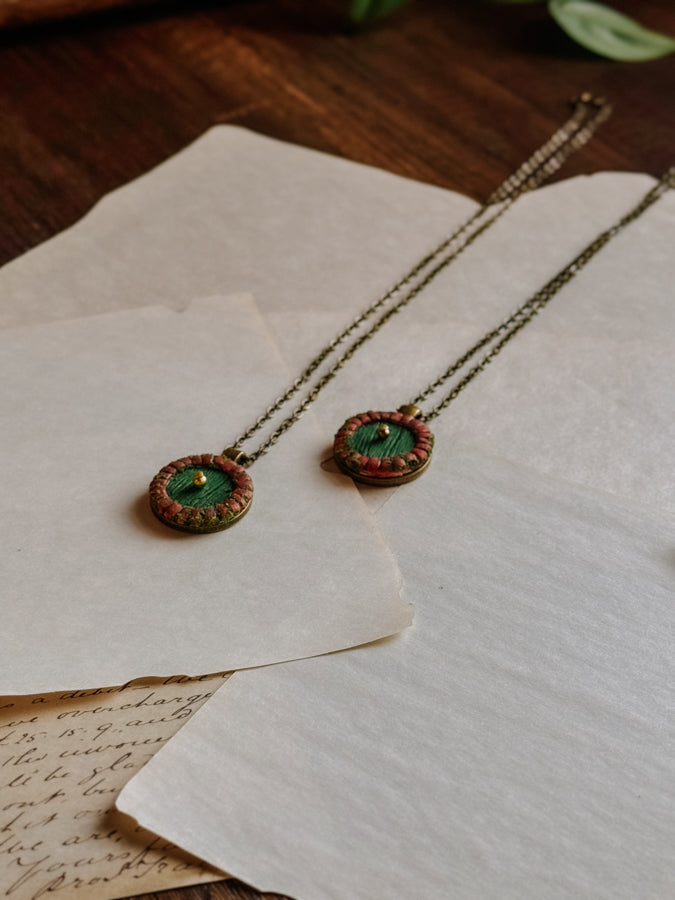Little Door Necklace in Brick