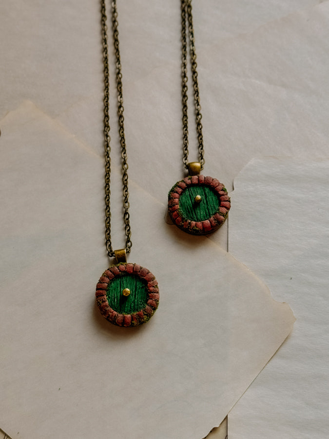 Little Door Necklace in Brick