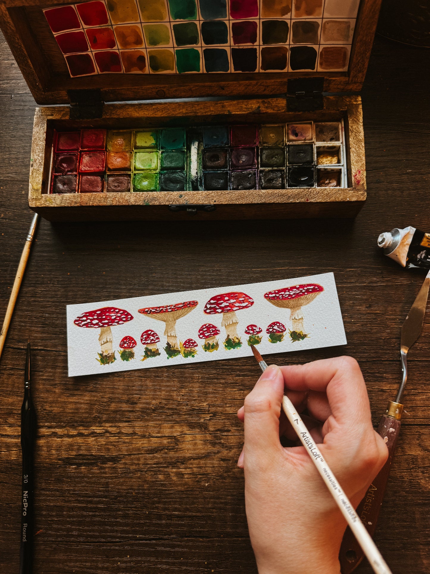 Hand painted Fly agaric bookmark