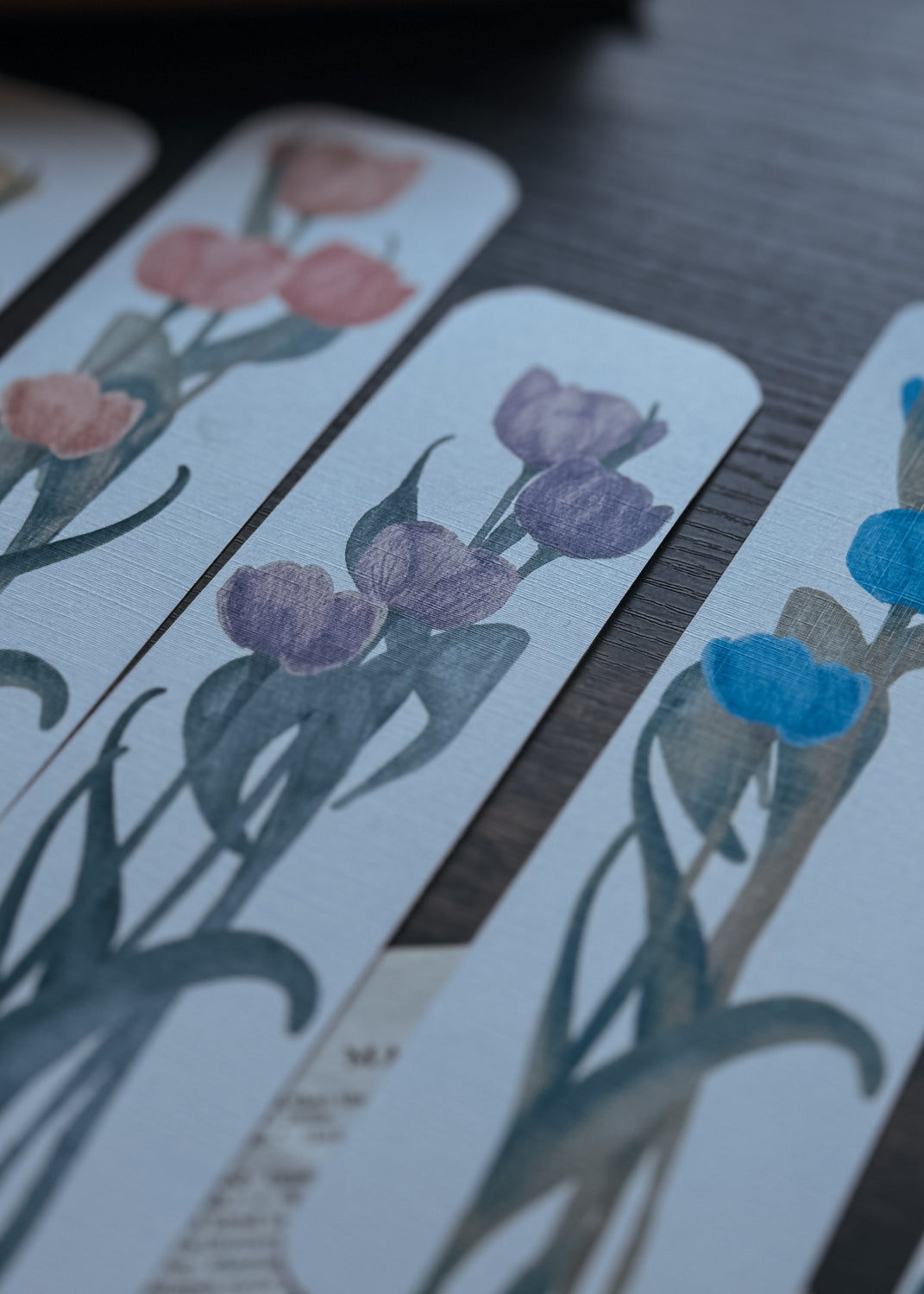 Watercolor Tulip Bookmark in Purple