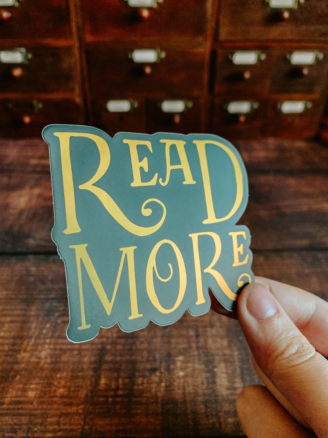 Read More Gold Sticker Die Cut