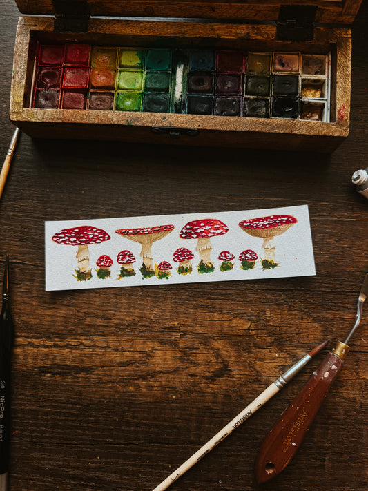 Hand painted Fly agaric bookmark