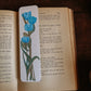 Watercolor Tulip Bookmark in Blue