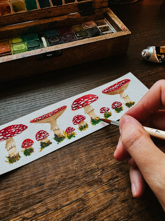 Hand painted Fly agaric bookmark