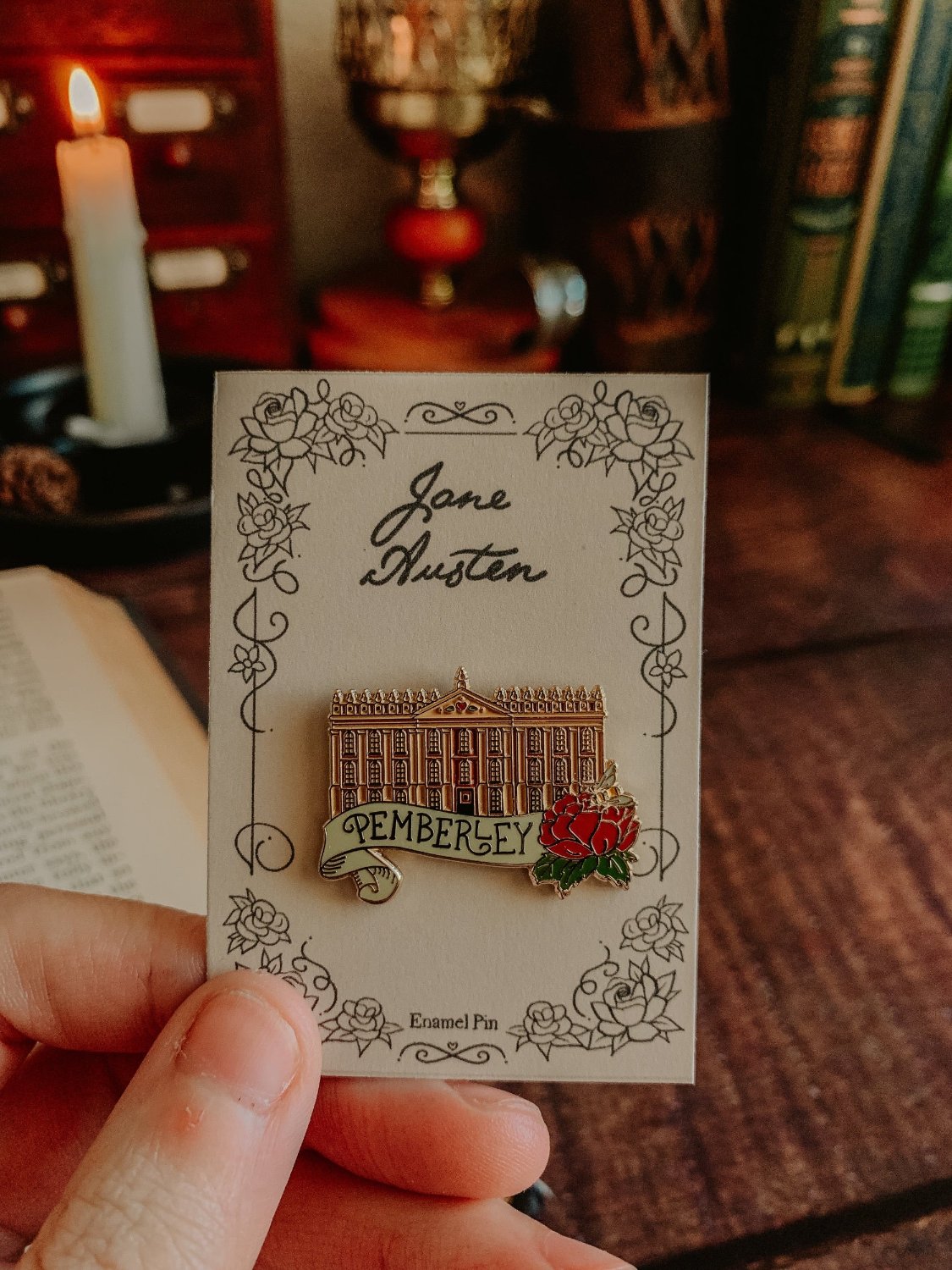 Jane Austen Enamel Pin - Pemberley