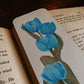 Watercolor Tulip Bookmark in Blue