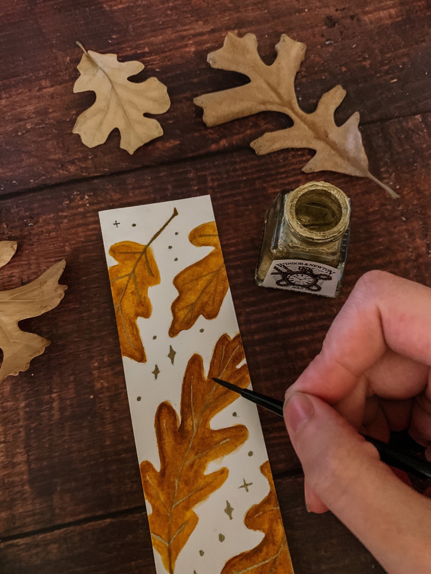 Falling Leaves Hand-Painted Bookmarks