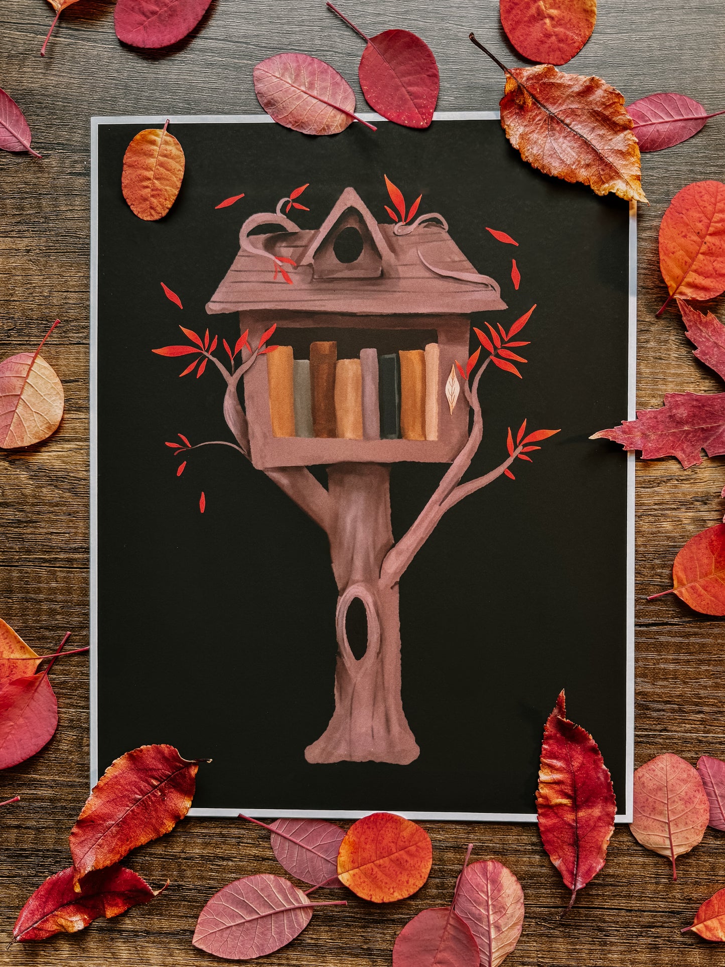 Autumn Tiny Library Print