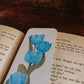 Watercolor Tulip Bookmark in Blue