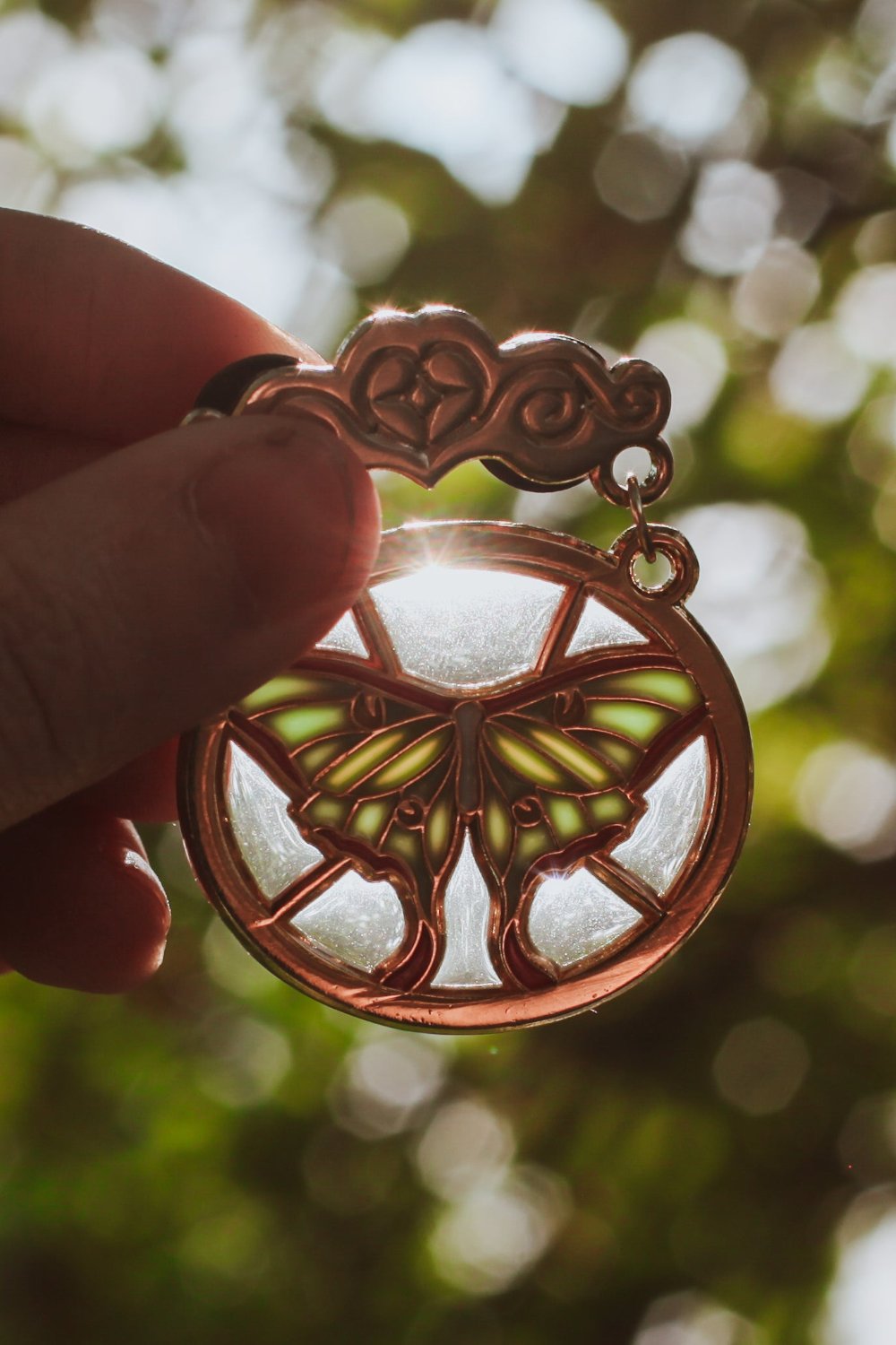 Lunar Moth Stained Glass Pin