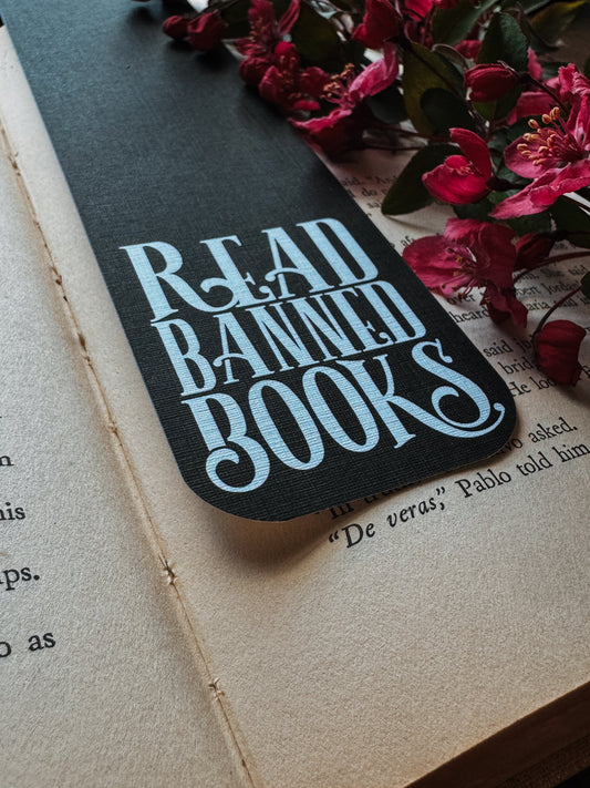 Read Banned Books Bookmark in black