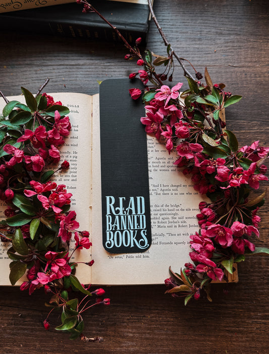 Read Banned Books Bookmark in black
