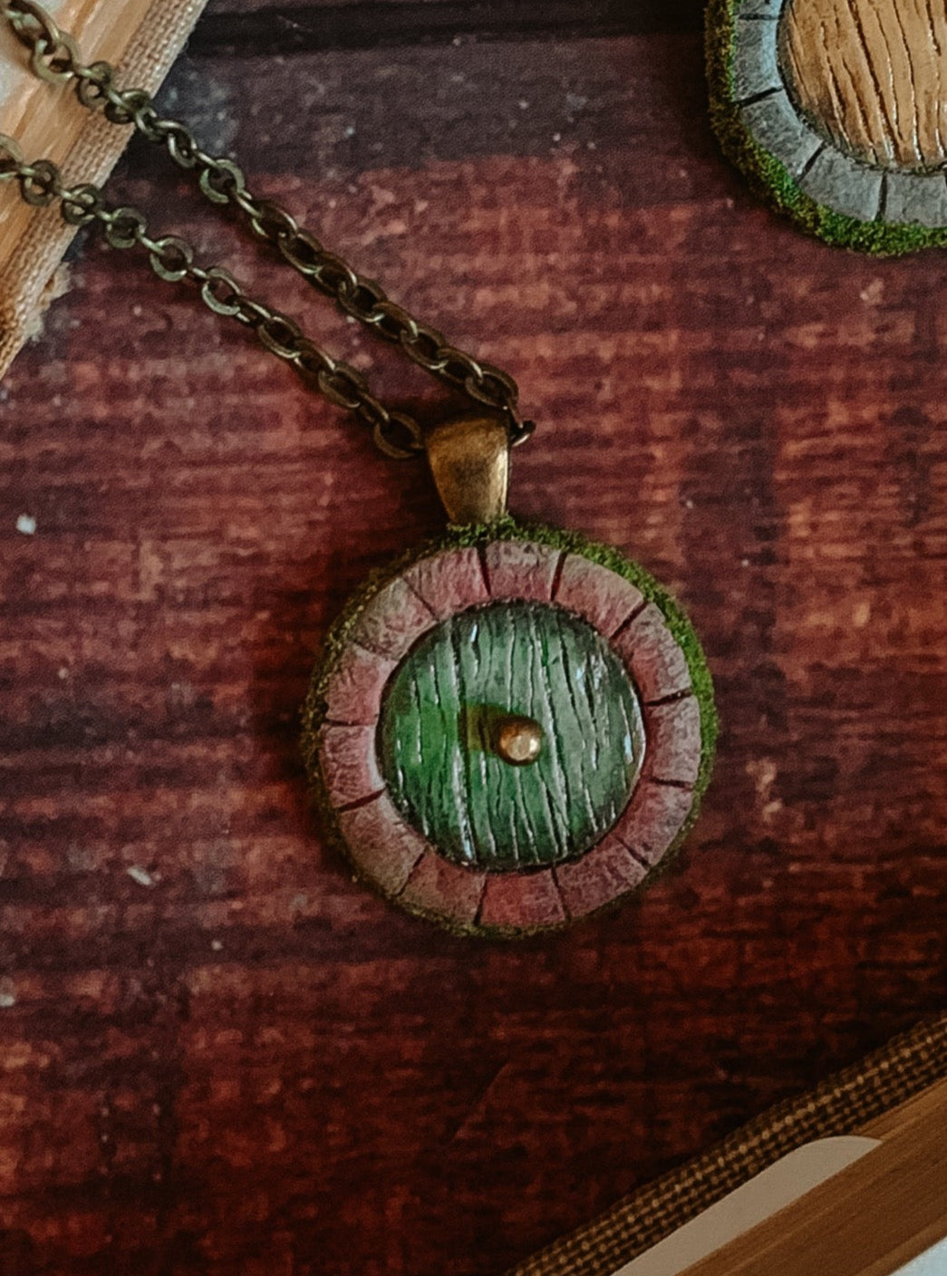 Clay Door Necklace in Green