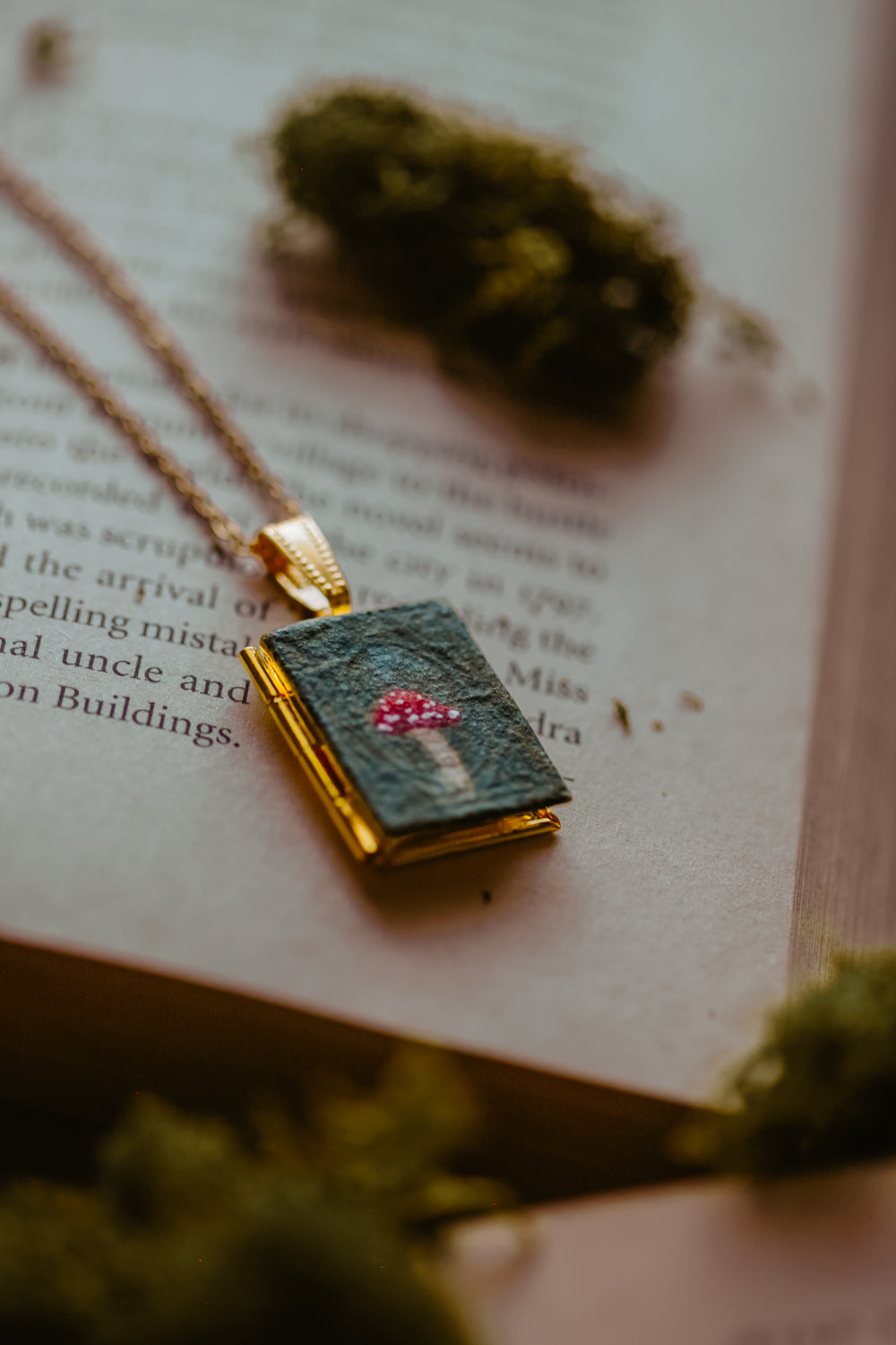 Hand Painted Mushroom Locket