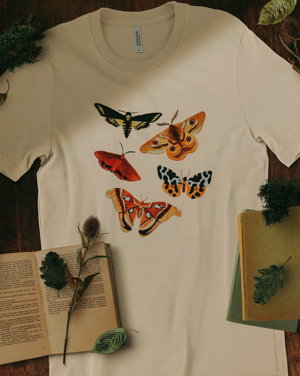 CottageCore Autumn Painted Moths Shirt