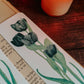 Watercolor Tulip Bookmark in Black