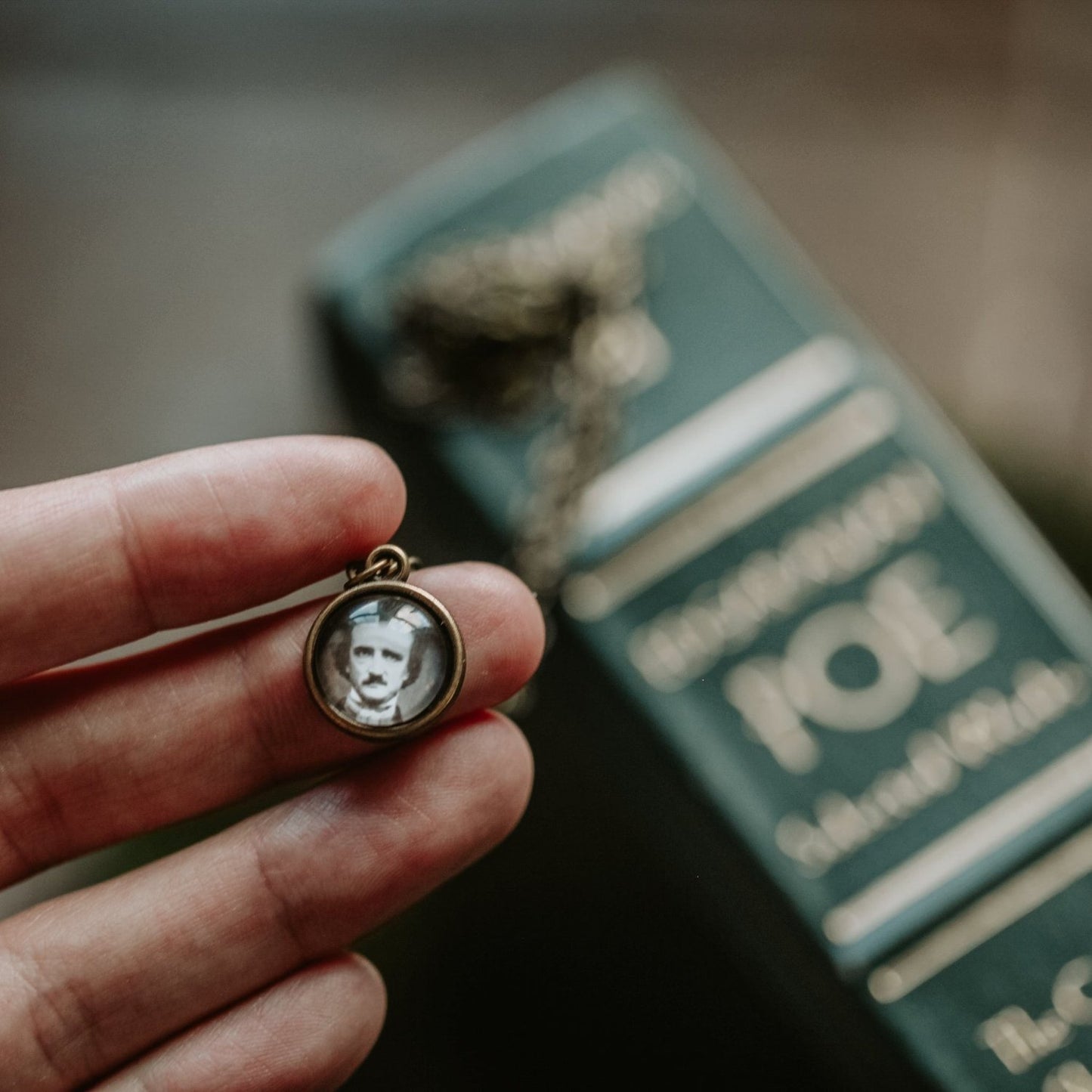 Tiny Edgar Allan Poe Necklace